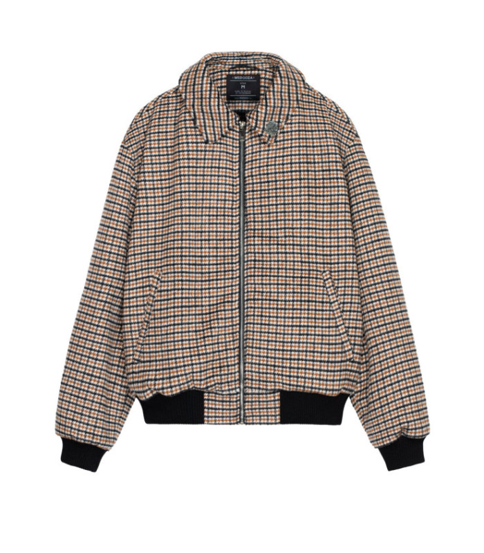 Бомбер-пальто MEDOOZA (коричневая клетка)