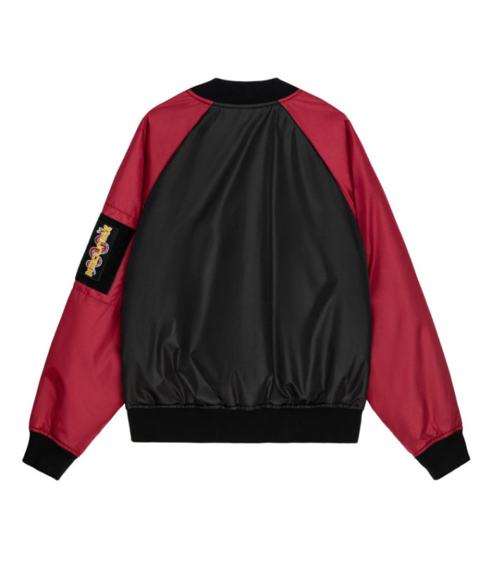 Бомбер MEDOOZA с патчами "Tiger College" (черно-бордовый)