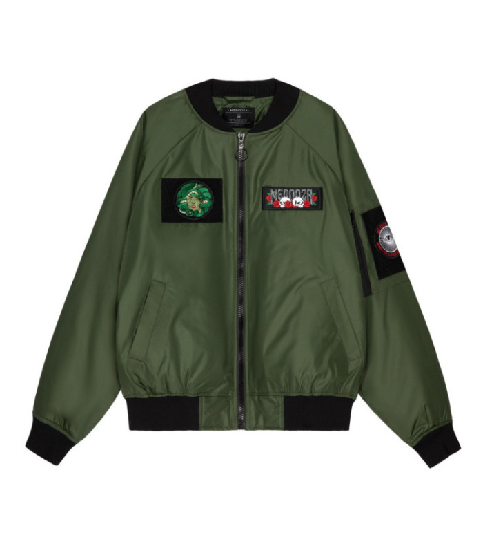 Бомбер MEDOOZA с патчами "Head" (зеленый)