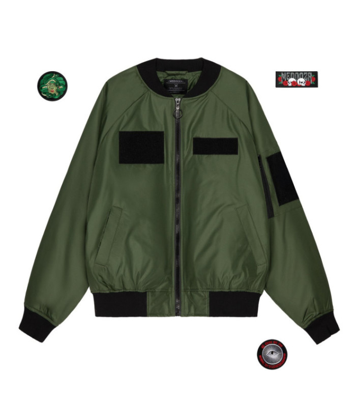 Бомбер MEDOOZA с патчами "Head" (зеленый)
