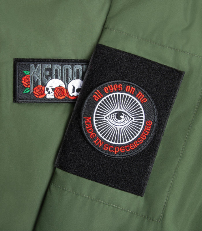 Бомбер MEDOOZA с патчами "Head" (зеленый)