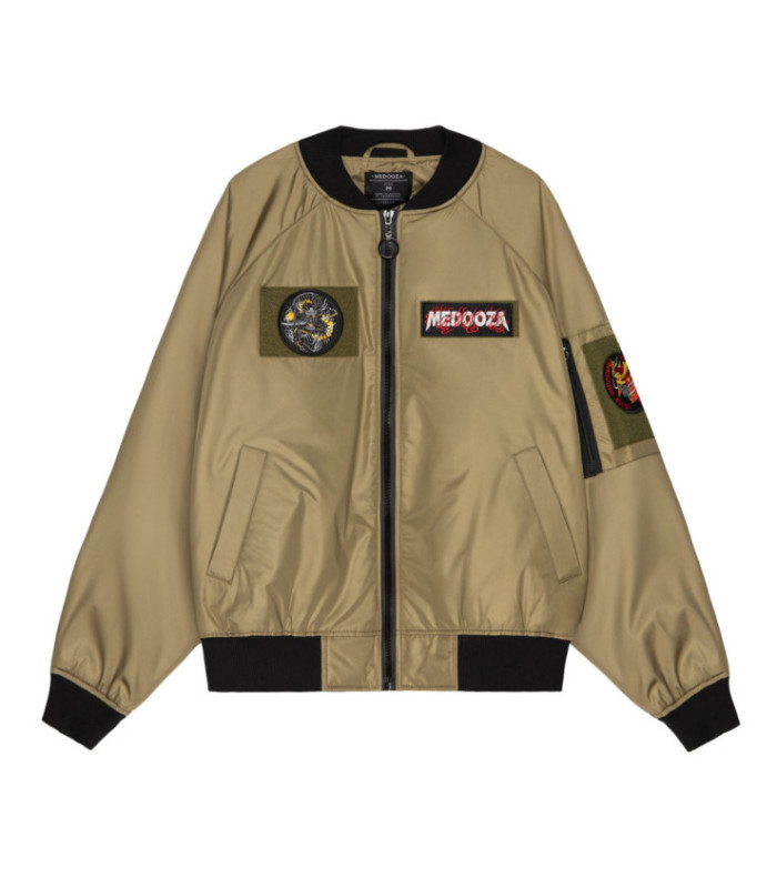 Бомбер MEDOOZA с патчами "Bushido" (оливковый)
