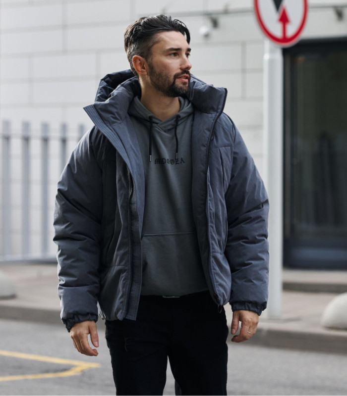 Зимний бомбер MEDOOZA "Dragon Head" (графит)