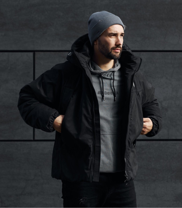 Зимний бомбер MEDOOZA "Snake_embr" (черный)