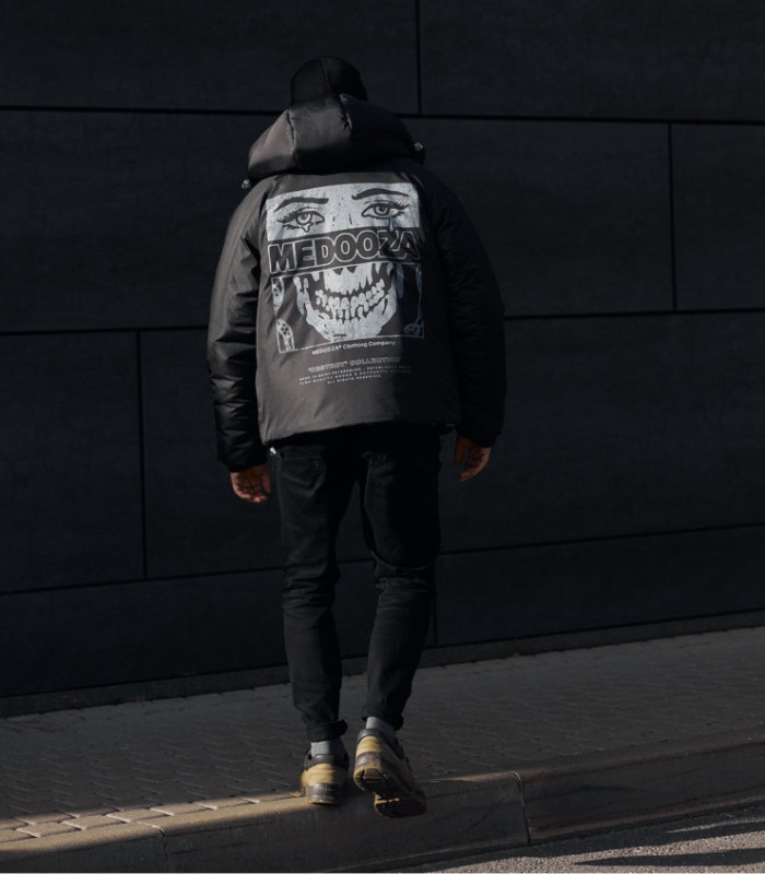 Зимний бомбер MEDOOZA "Face" (черный)