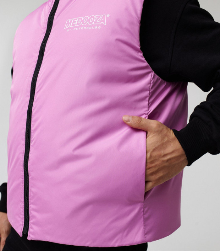 Жилетка MEDOOZA 2-сторон. "Face" (серый / розовый)