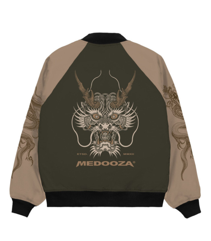Бомбер MEDOOZA "Super Dragon" (хаки-коричневый)