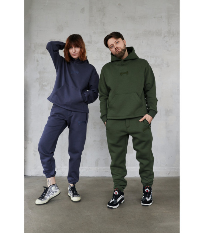 Худи MEDOOZA "Metal Logo embr" (оливковый начес)