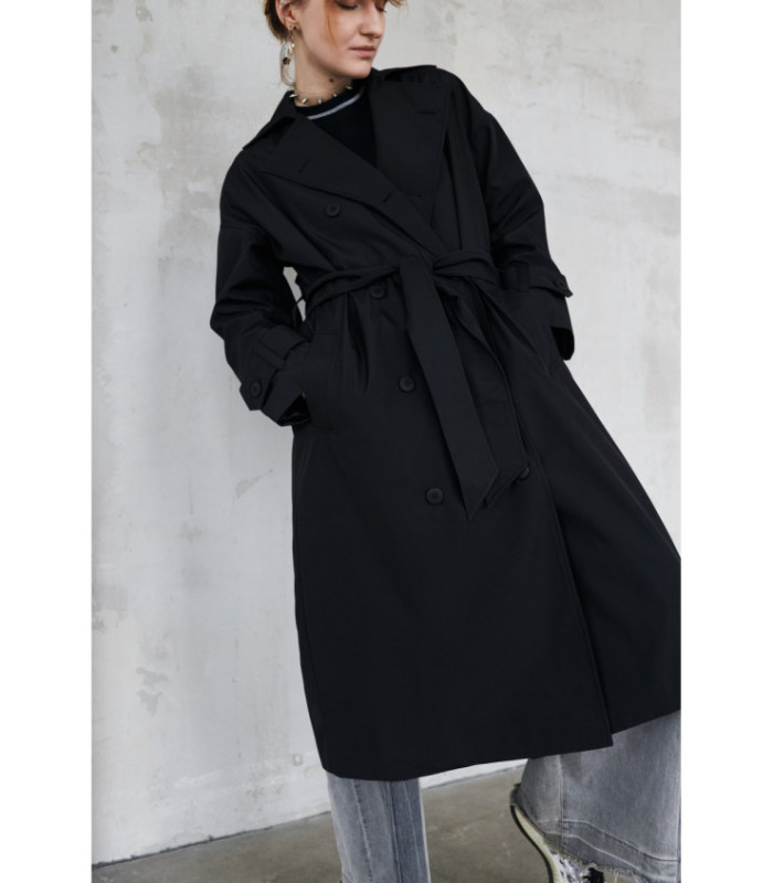 Тренч MEDOOZA "Snake" (W) (черный)