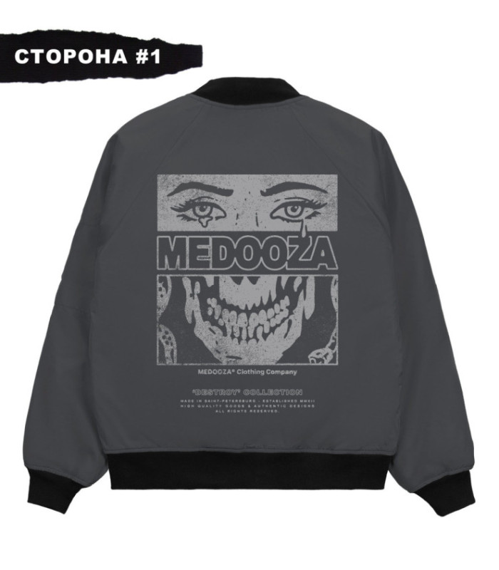 Бомбер MEDOOZA 2-сторон. "Face // Metal Type"