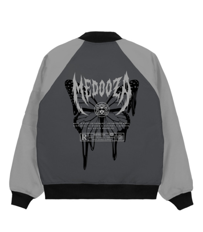 Бомбер MEDOOZA "Metal Butterfly" (серый)